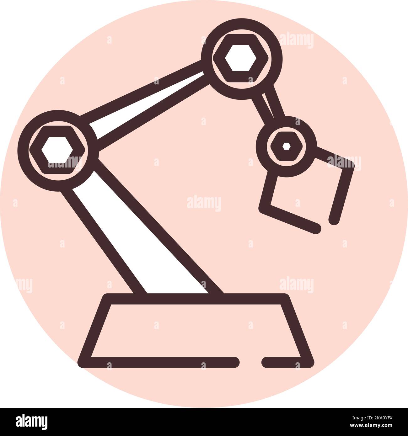 Construction crane hand; illustration or icon; vector on white ...