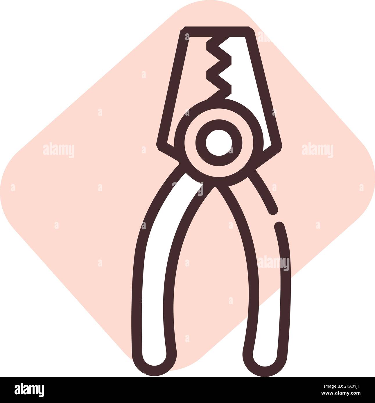 Construction pliers; illustration or icon; vector on white background. Stock Vector