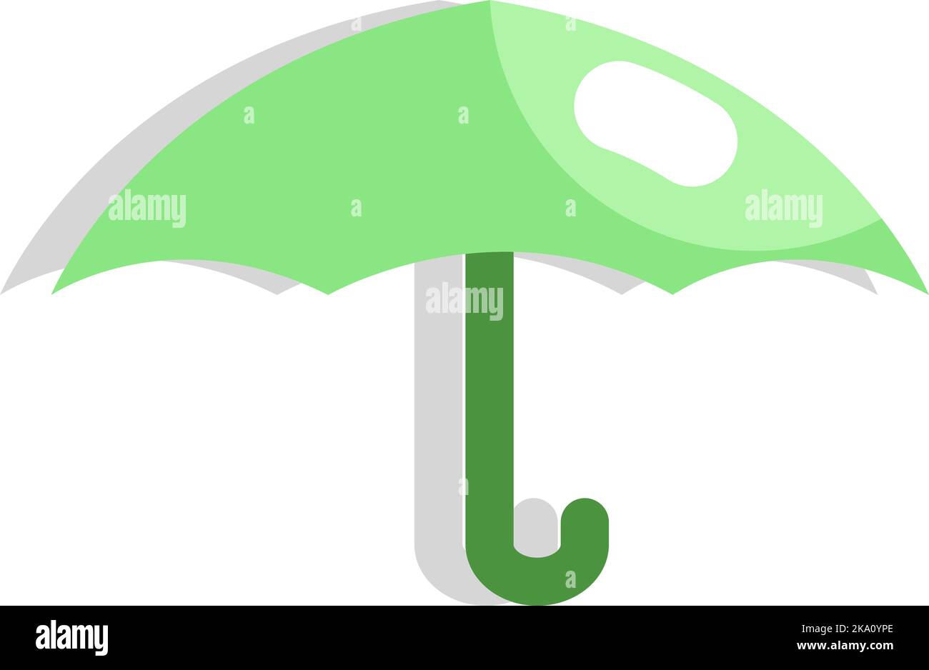Ecology umbrella, illustration or icon, vector on white background. Stock Vector