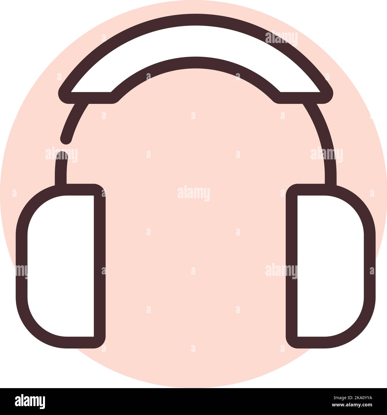 Electronics headphones, illustration or icon, vector on white background. Stock Vector