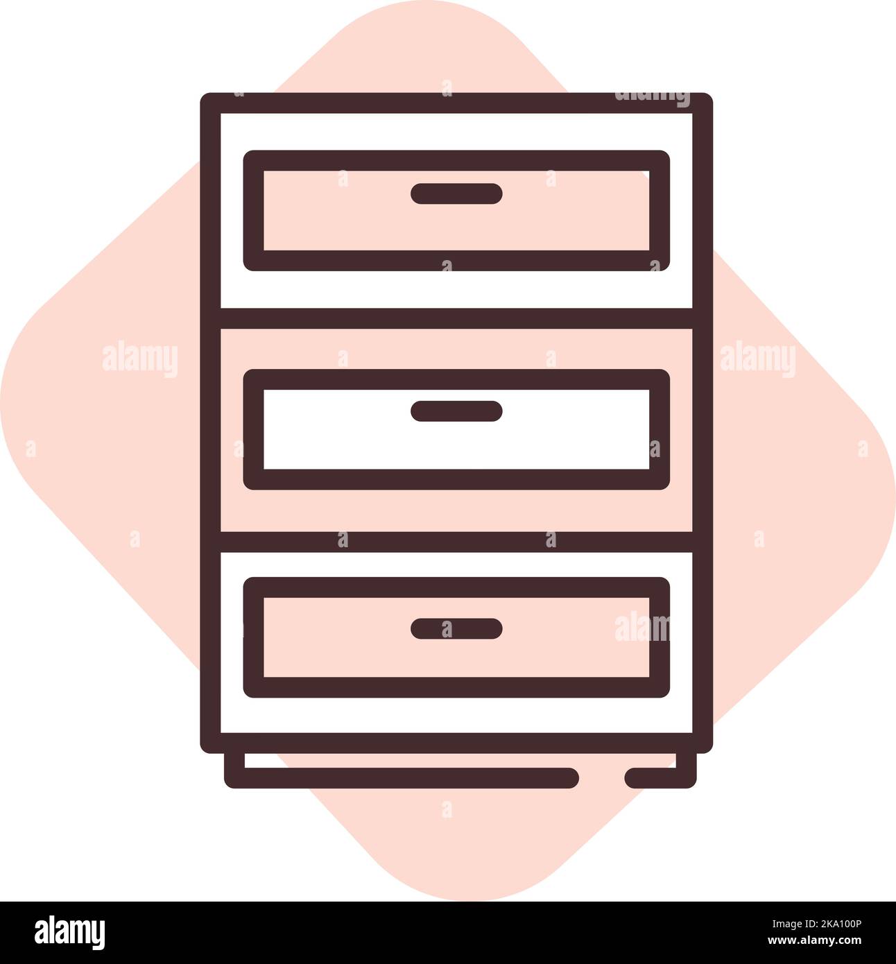 Furniture dresser, illustration or icon, vector on white background