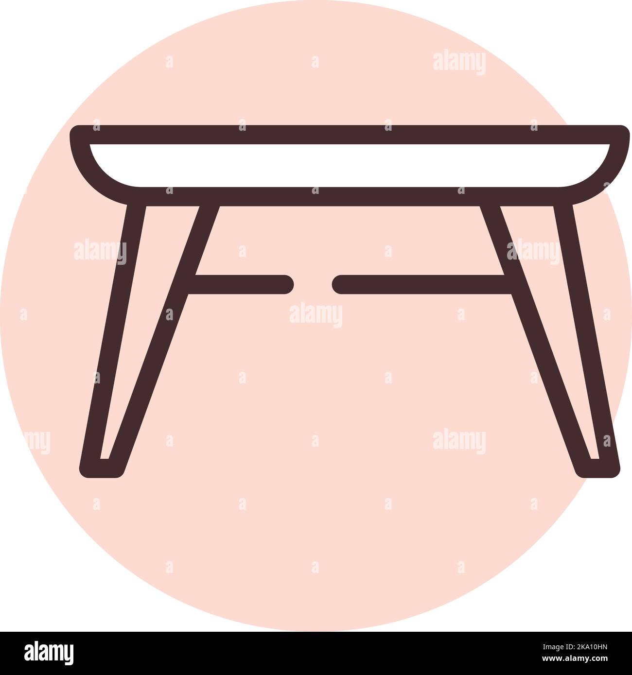 Furniture table, illustration or icon, vector on white background. Stock Vector