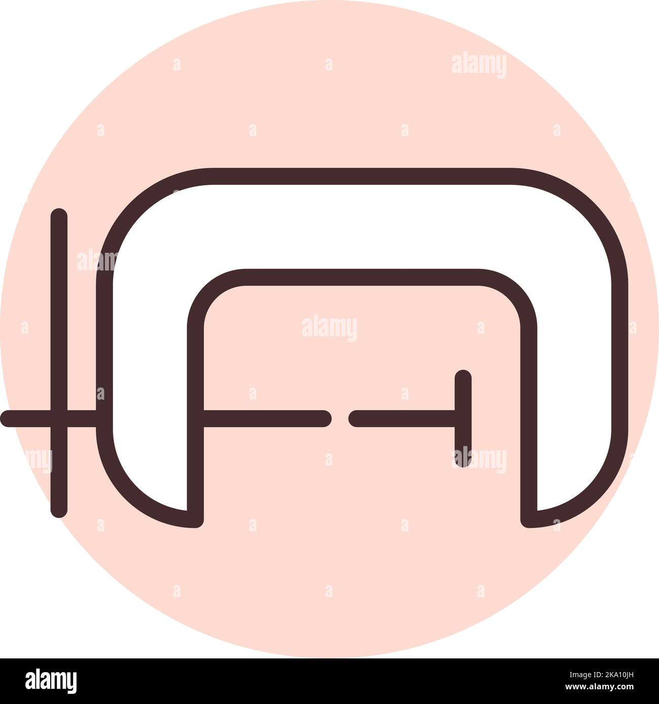 Construction equipment press, illustration or icon, vector on white background. Stock Vector