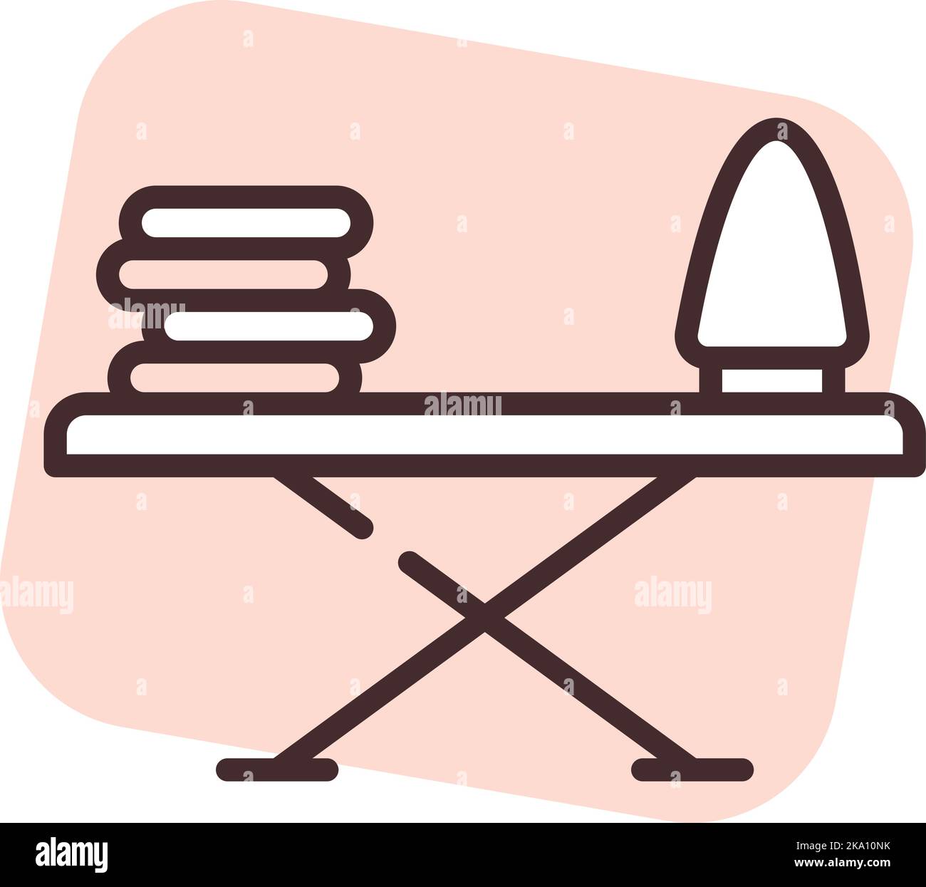 Furniture iron desk, illustration or icon, vector on white background. Stock Vector