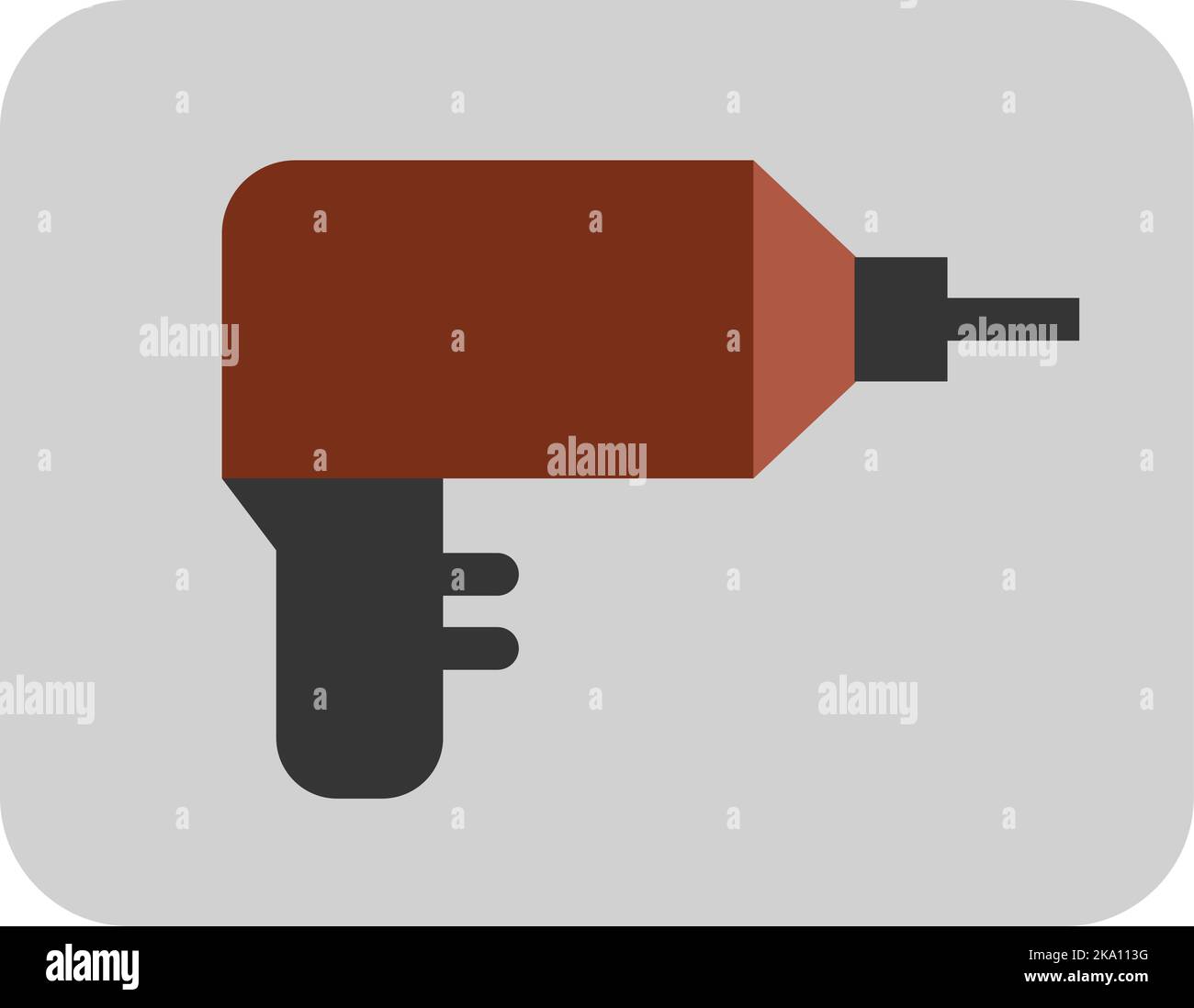 Industrial drill, illustration or icon, vector on white background. Stock Vector