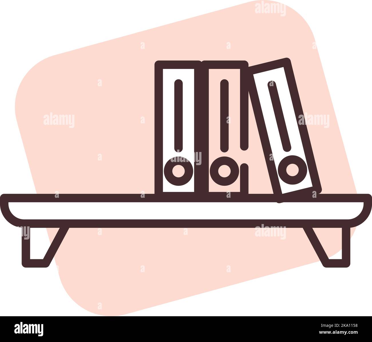 Furniture book shelf, illustration or icon, vector on white background