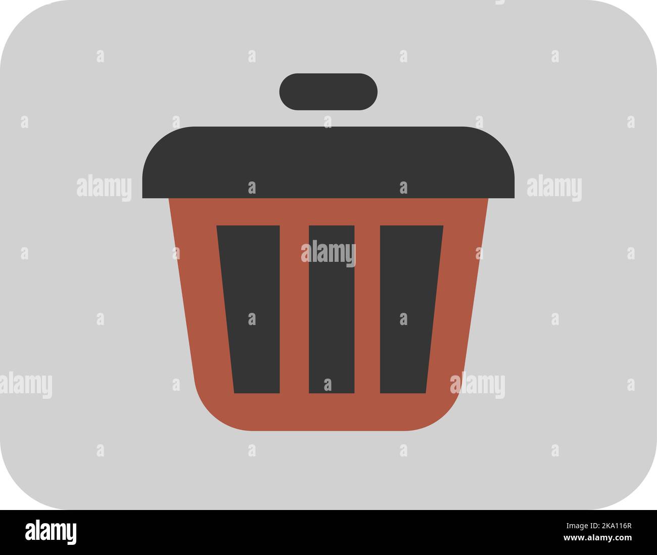 Industrial trash can, illustration or icon, vector on white background ...