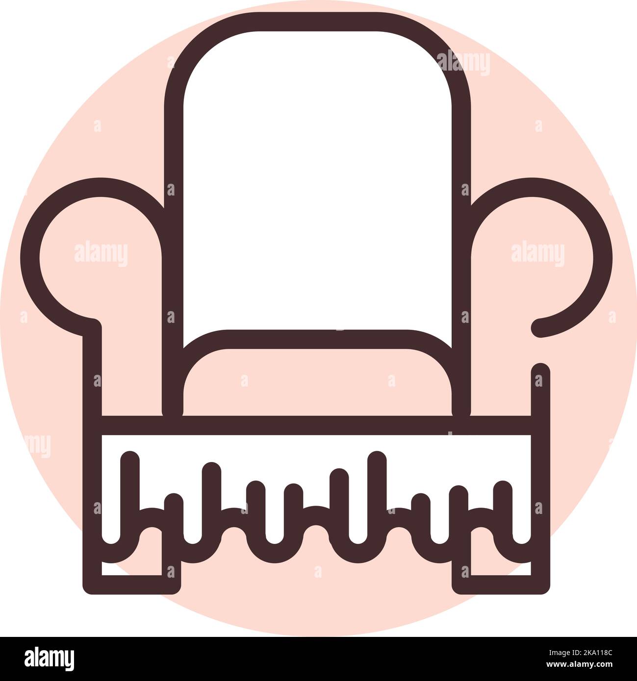 Home textile armchair, illustration or icon, vector on white background ...