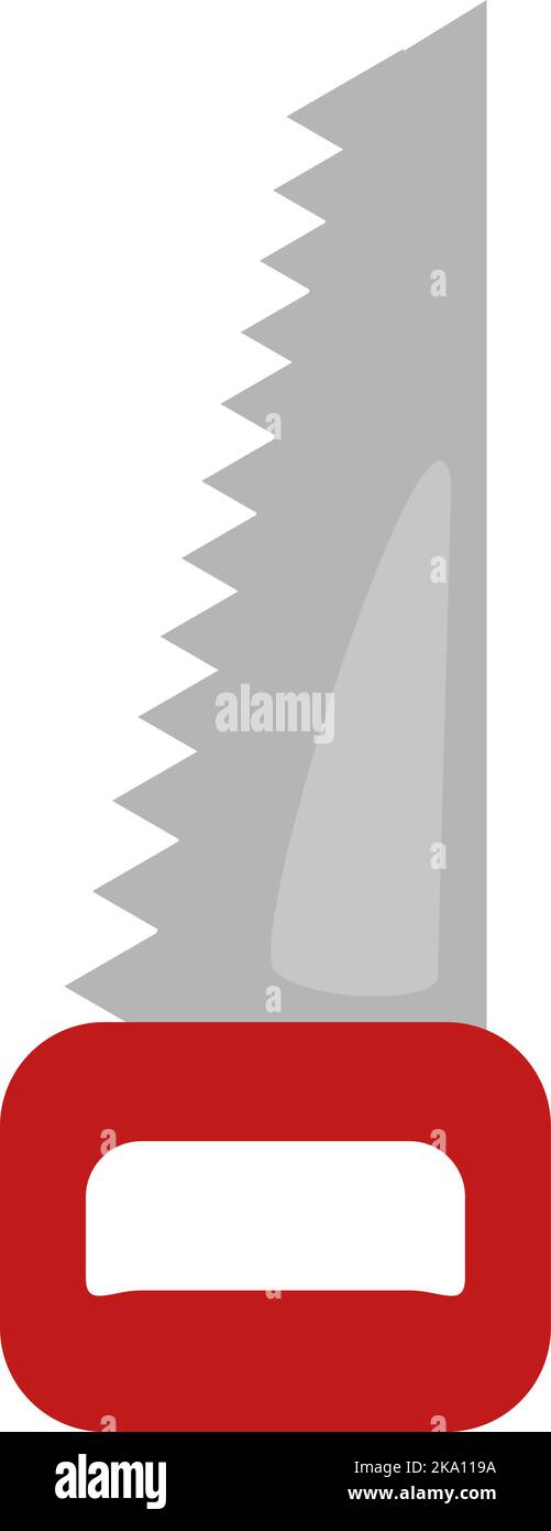 Instrument saw, illustration or icon, vector on white background Stock