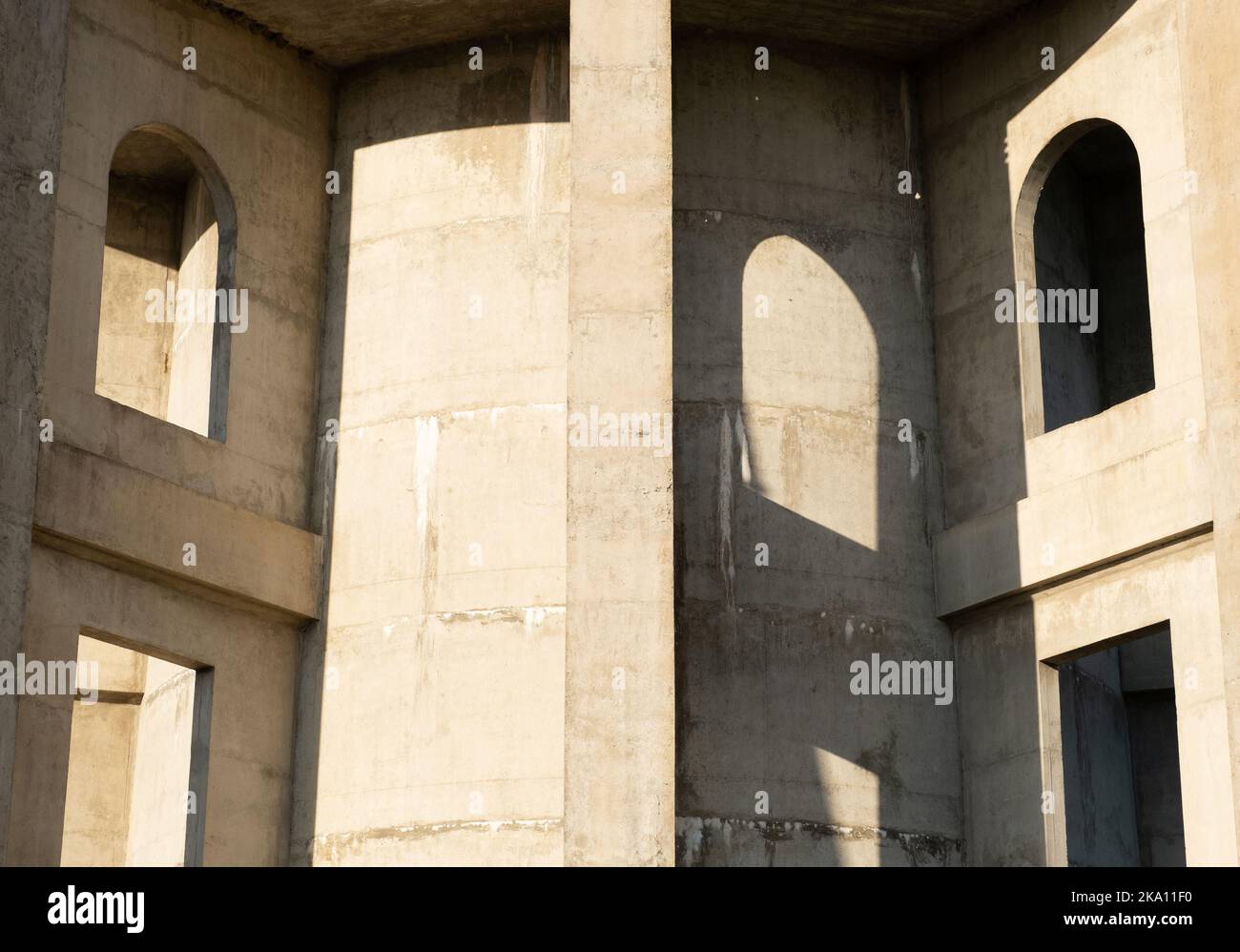 Close-up of the concret support for the water tower, Casino, NSW, Autsrlia Stock Photo