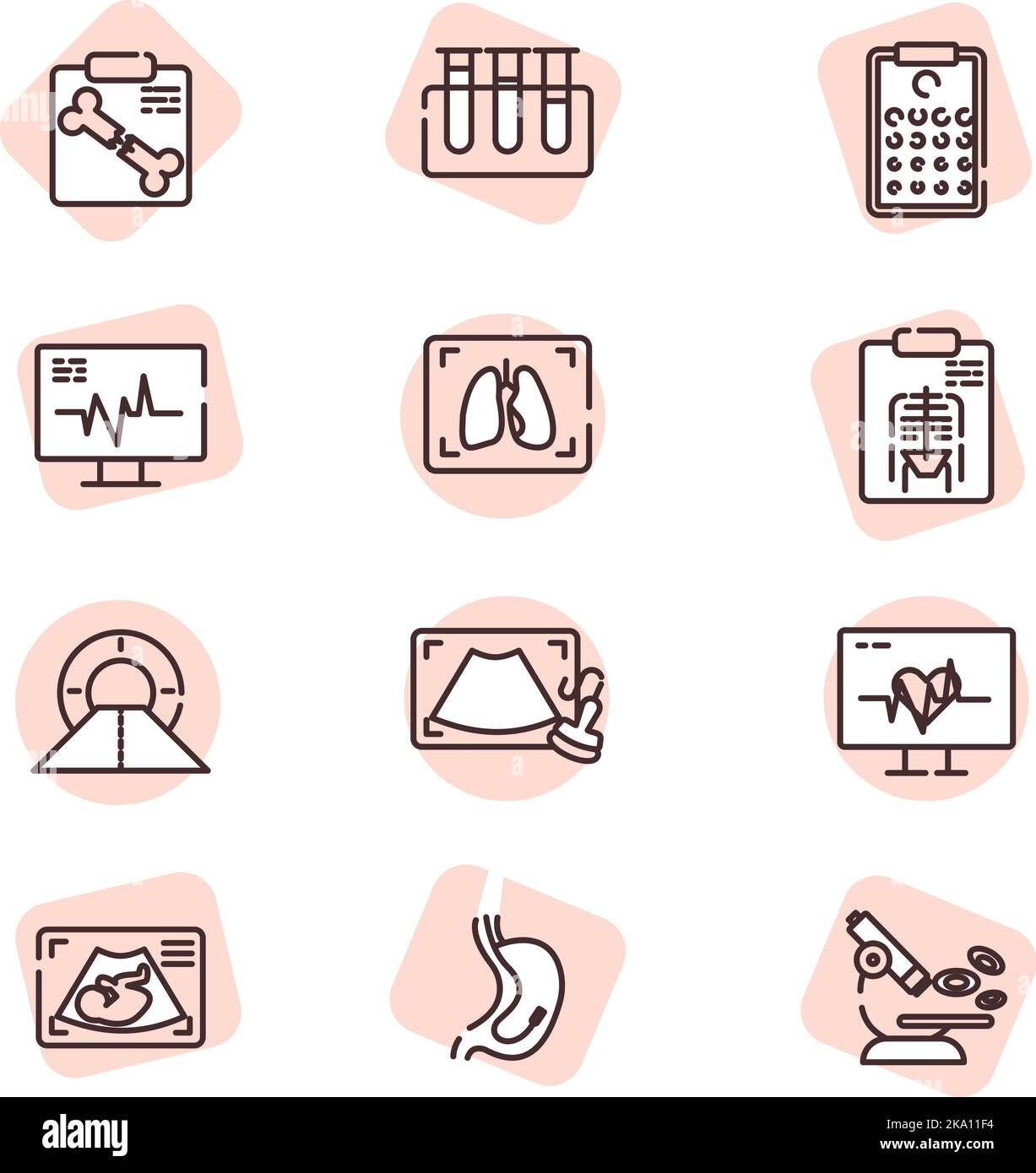 Health icon set, illustration or icon, vector on white background. Stock Vector