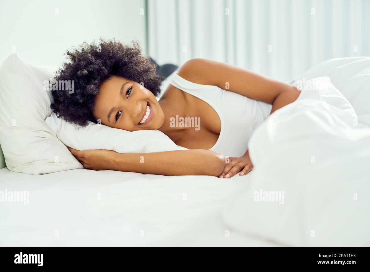 Middle-aged Woman In Underwear Sleeping On White Pillow At Home Stock  Photo, Picture and Royalty Free Image. Image 34577710.