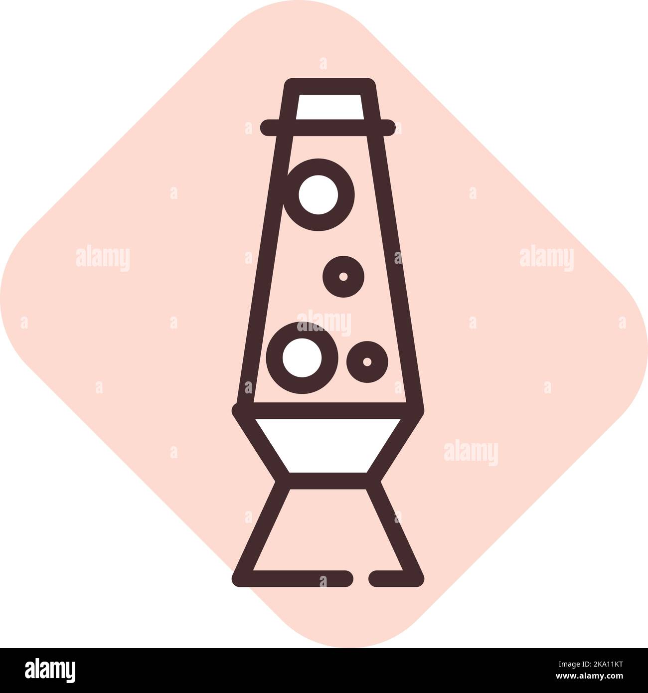 Light lava lamp, illustration or icon, vector on white background. Stock Vector