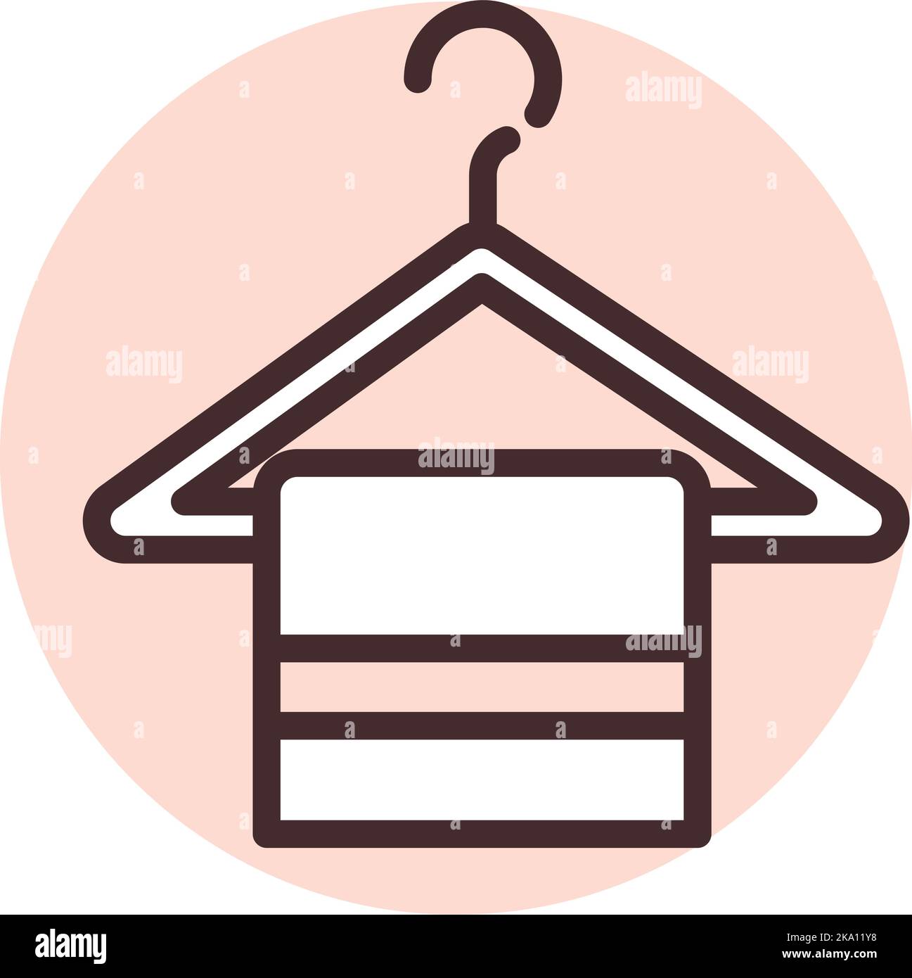 Home textile towel, illustration or icon, vector on white background. Stock Vector