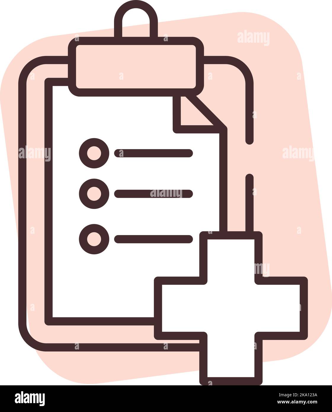 Medical check list, illustration or icon, vector on white background