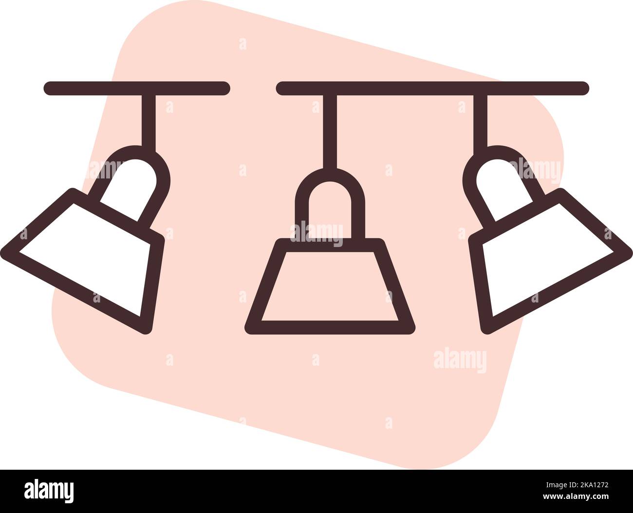 Light kitchen lamp, illustration or icon, vector on white background. Stock Vector