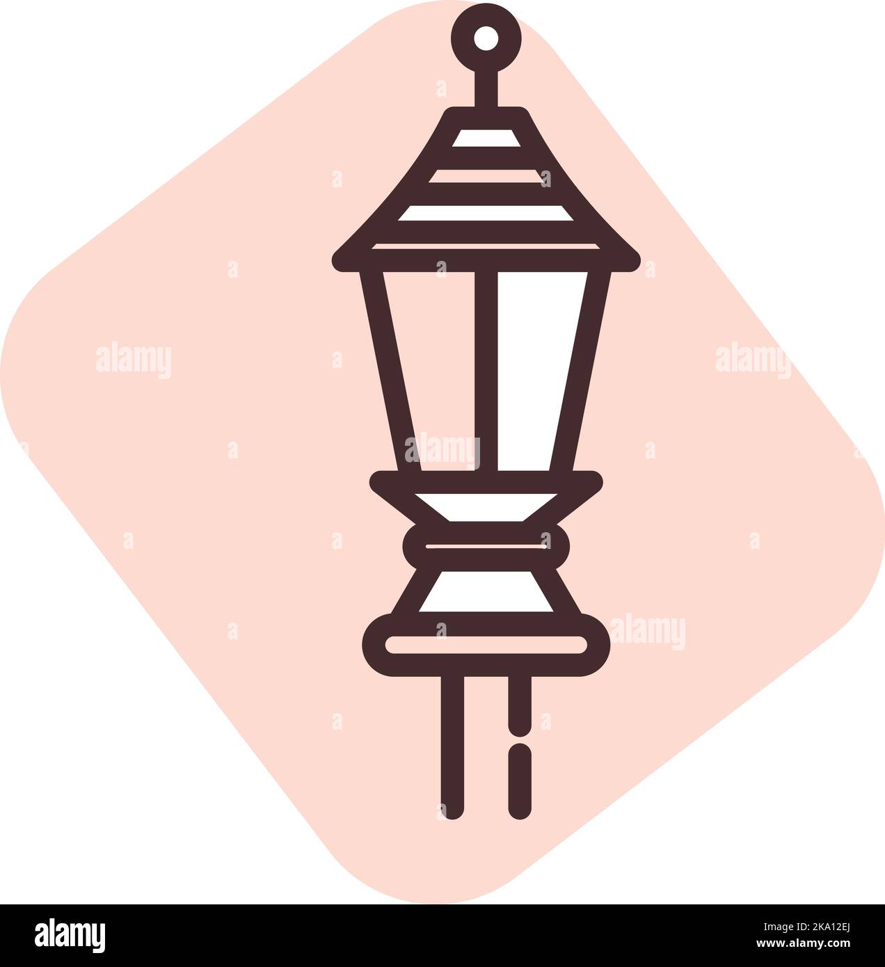 Light street lamp, illustration or icon, vector on white background. Stock Vector