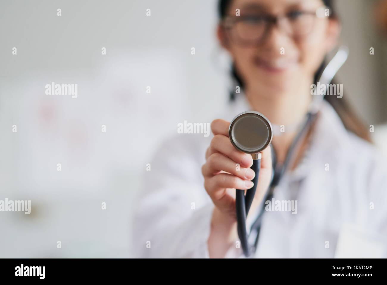 Take a deep breath. a young female doctor reaching out with a