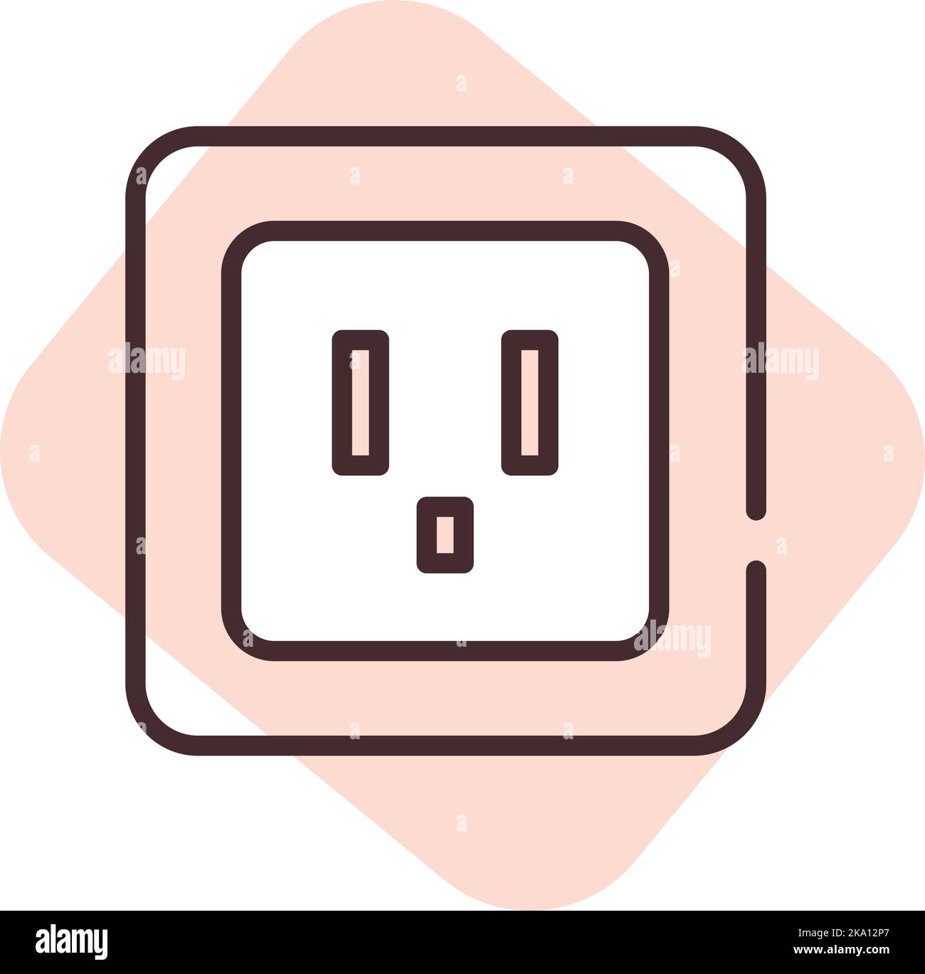 Manufacture electric socket, illustration or icon, vector on white background. Stock Vector