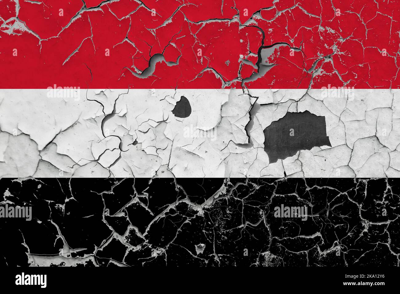 3D Flag of Yemen on an old stone wall background Stock Photo - Alamy