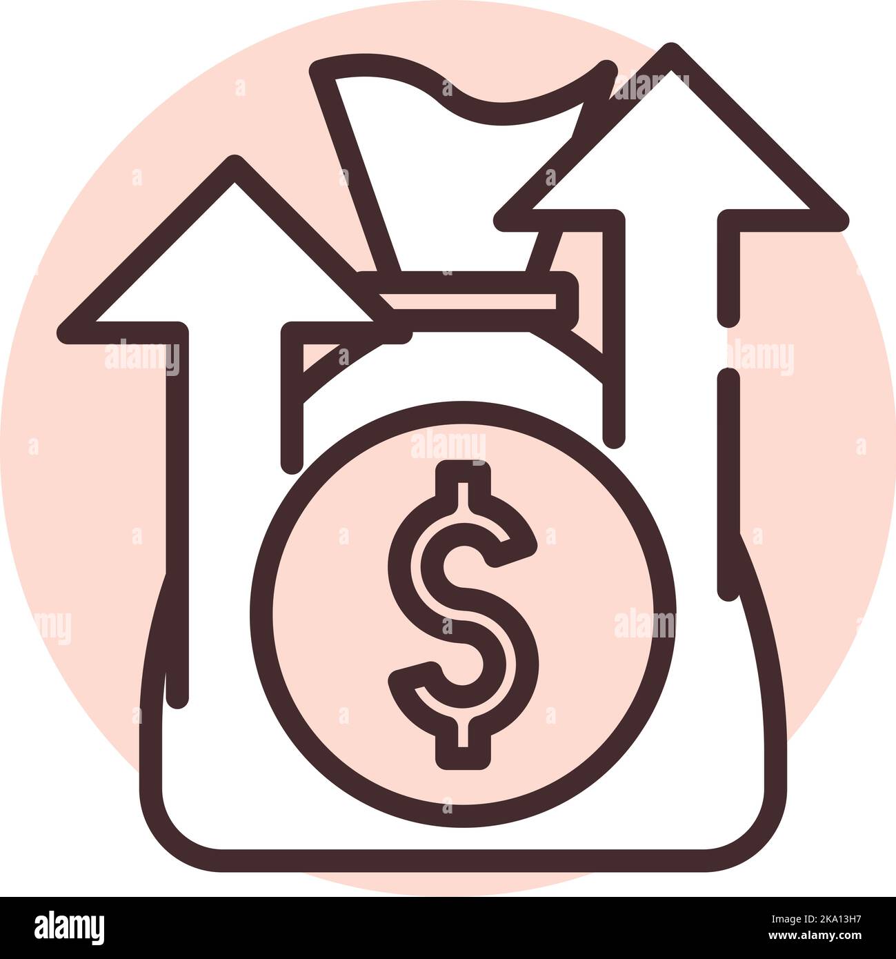 Financial growth, illustration or icon, vector on white background ...