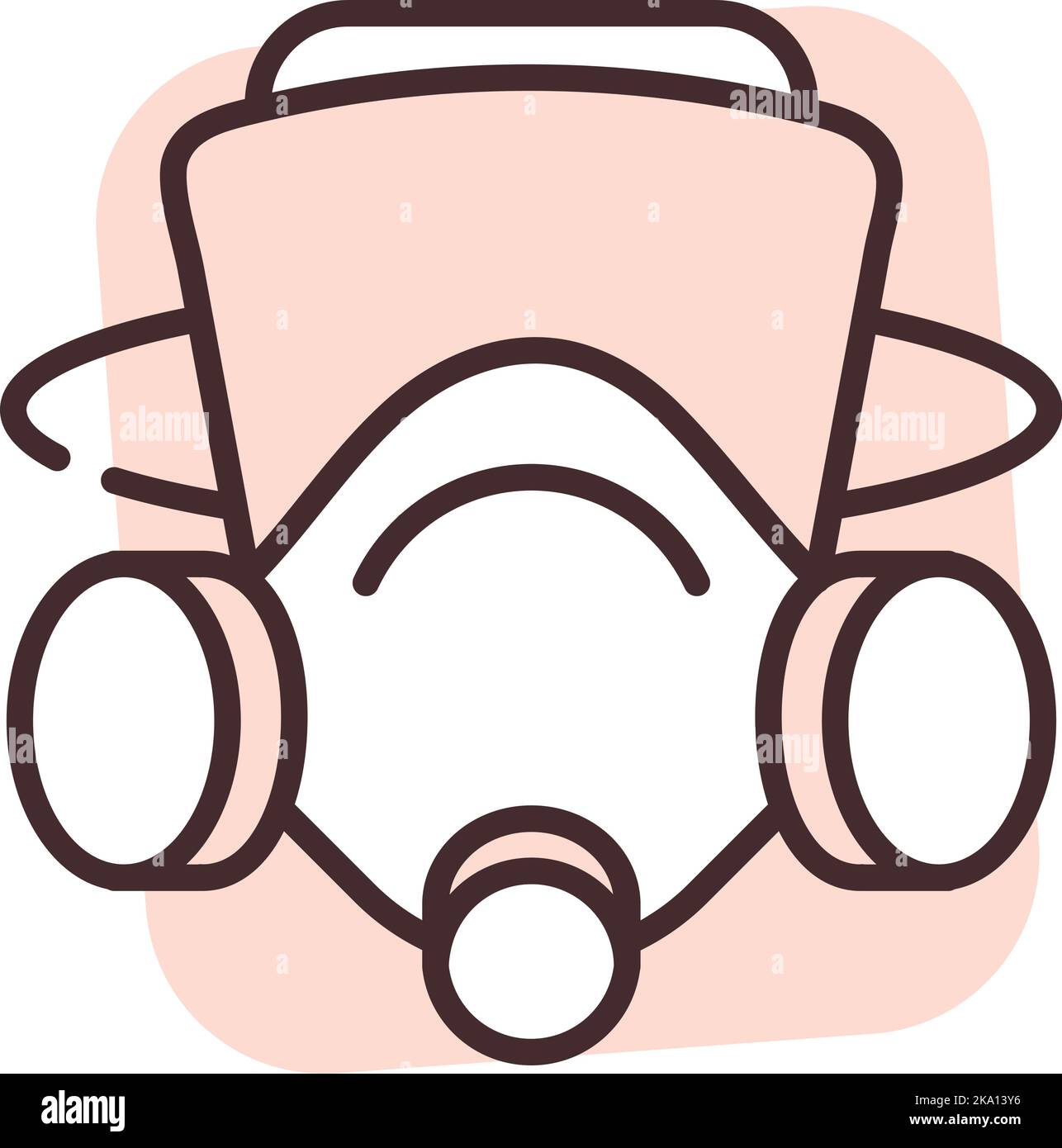 Purification gas mask, illustration or icon, vector on white background. Stock Vector