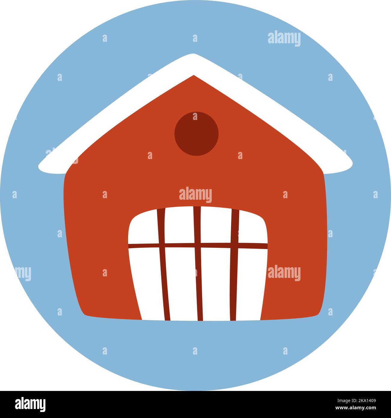 Rural life farm, illustration or icon, vector on white background Stock