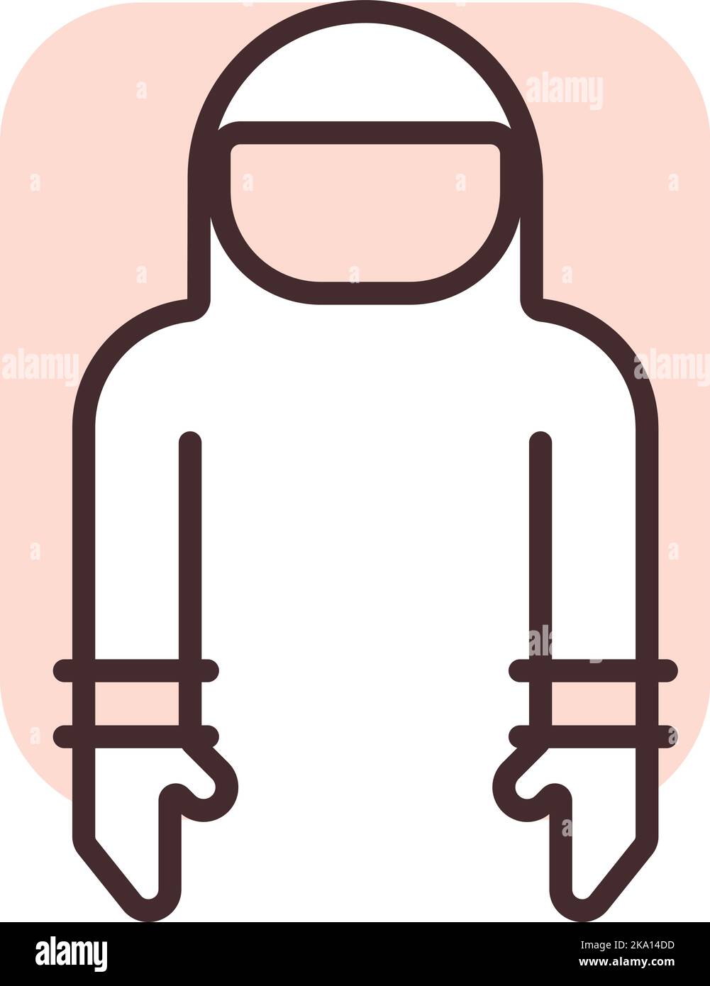 Sanitation suit, illustration or icon, vector on white background Stock