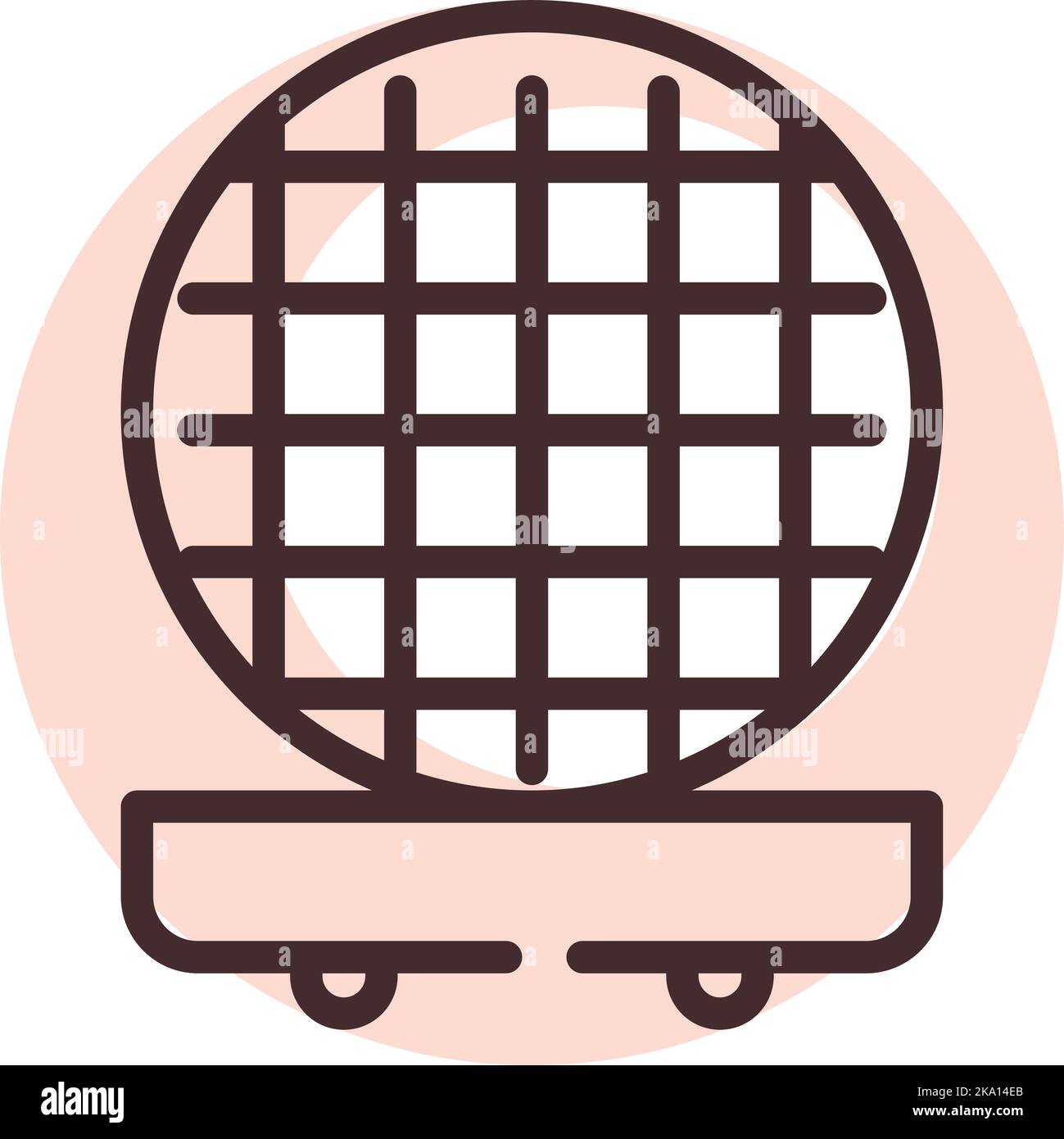 Technology waffle maker, illustration or icon, vector on white background. Stock Vector