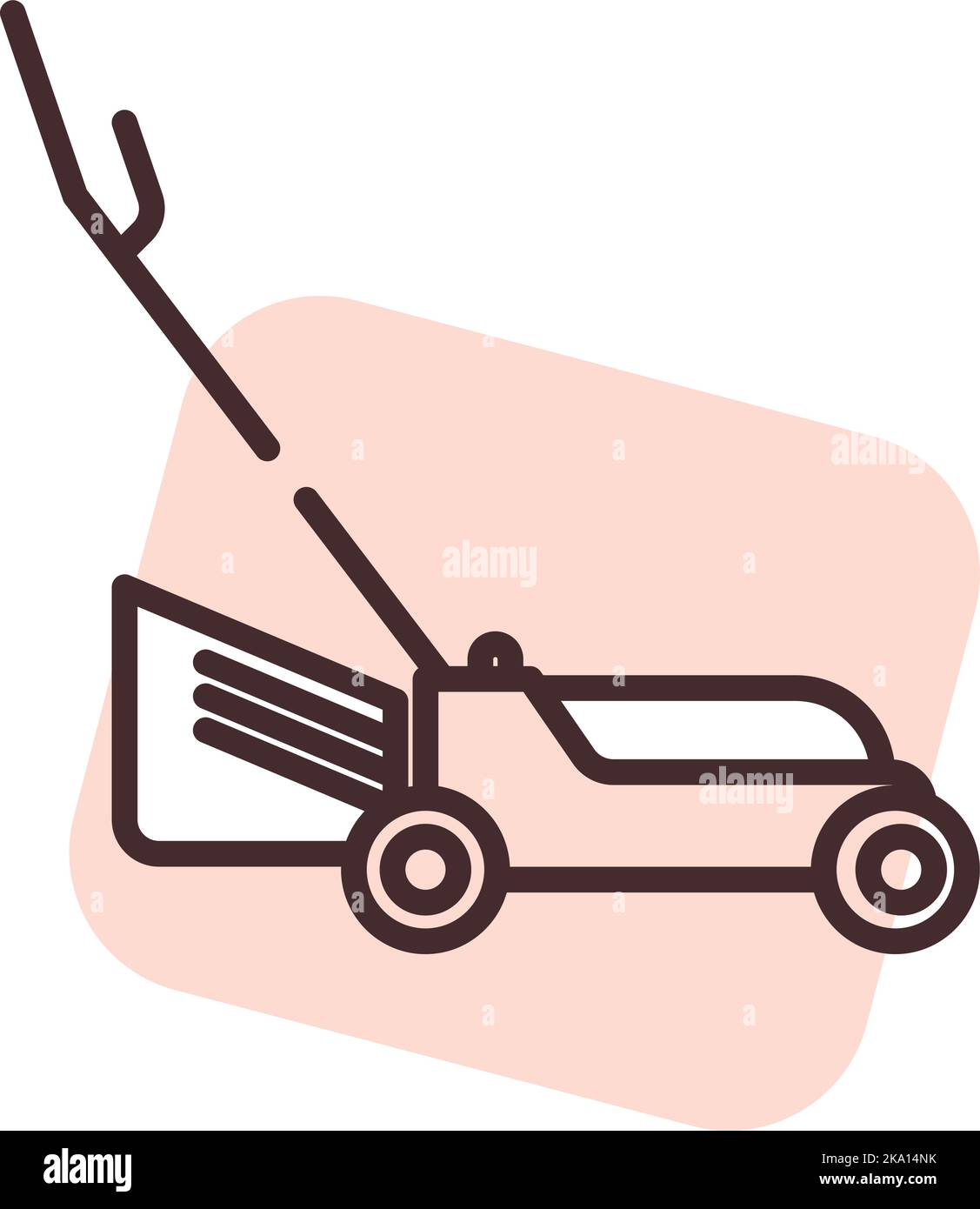 Technology grass cutter, illustration or icon, vector on white background. Stock Vector