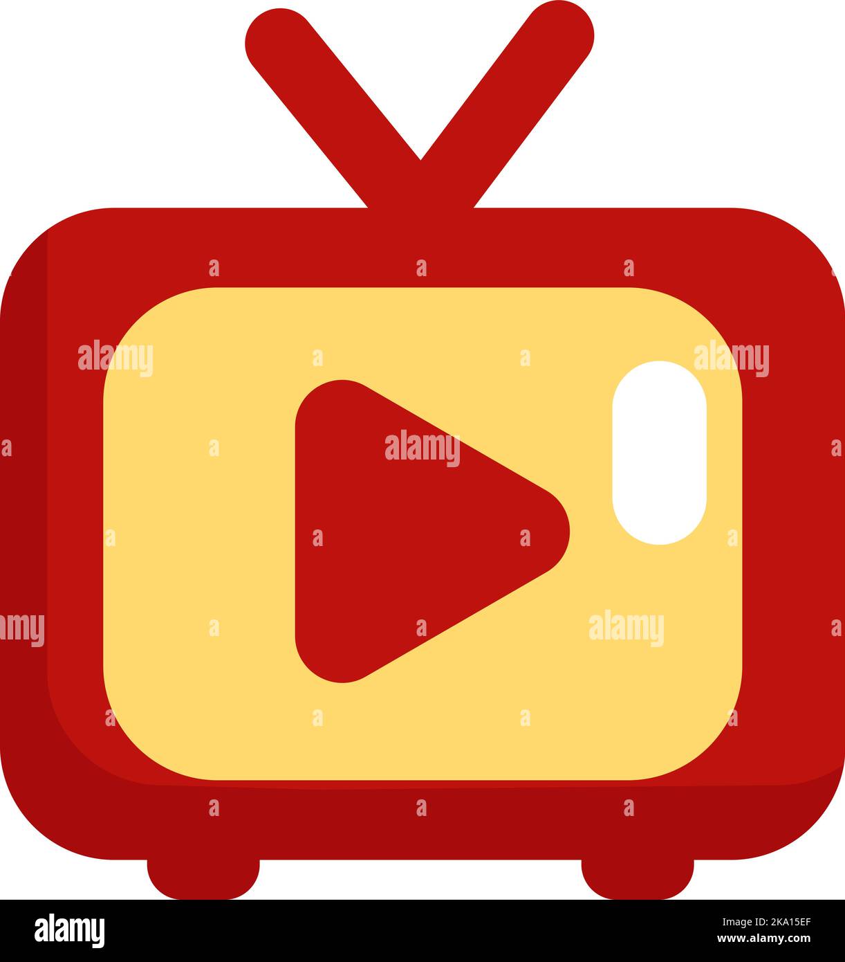 Small red tv, illustration, vector on white background. Stock Vector