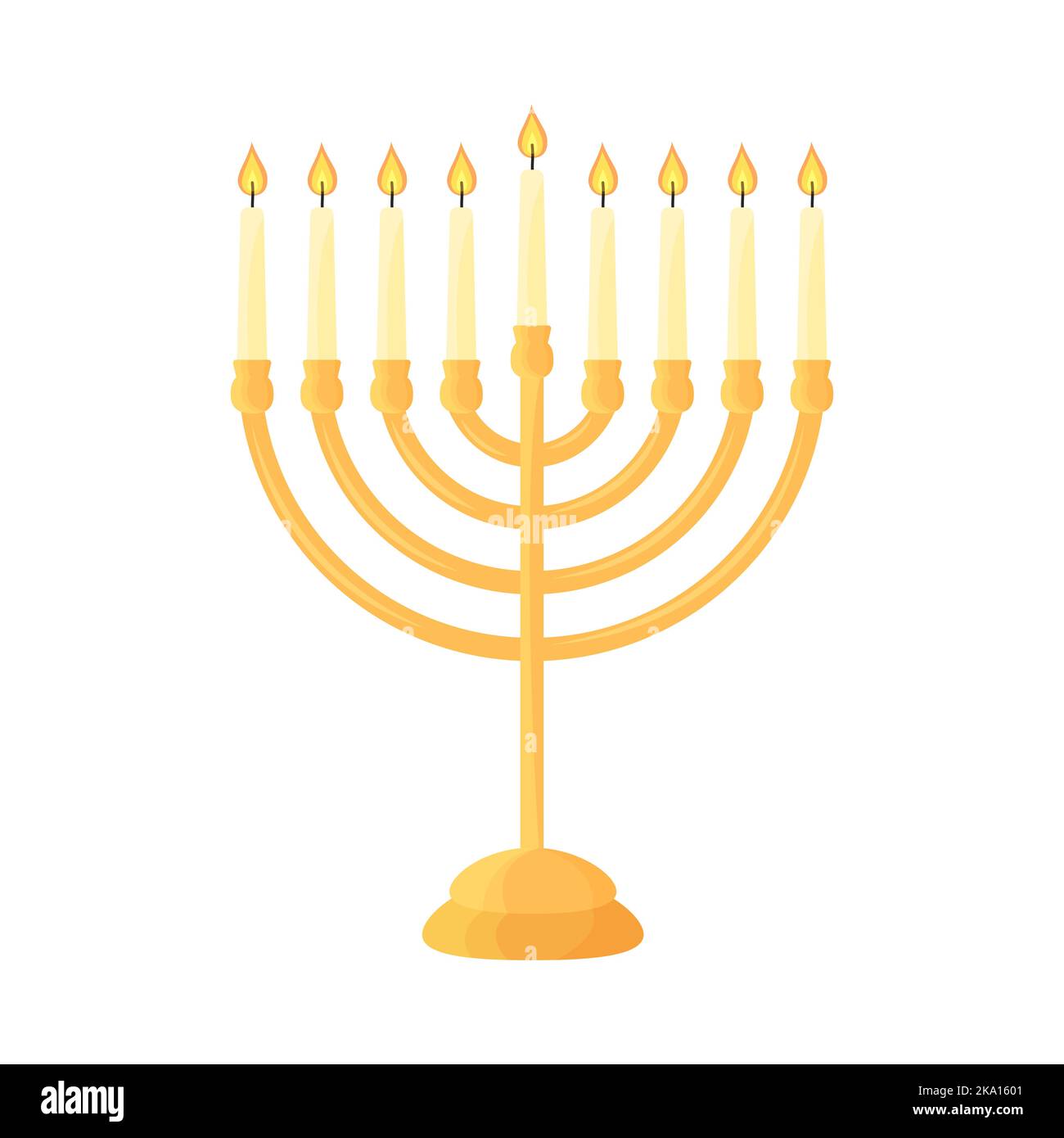 Hanukkah menorah isolated. Traditional Judaic Hanukah symbol. Jewish ...