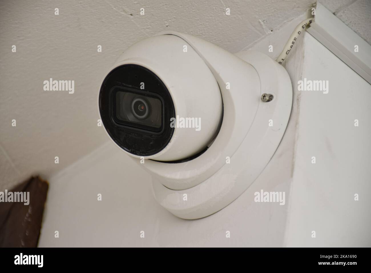 Security Camera System, CCTV Camera installed indoors on the wall