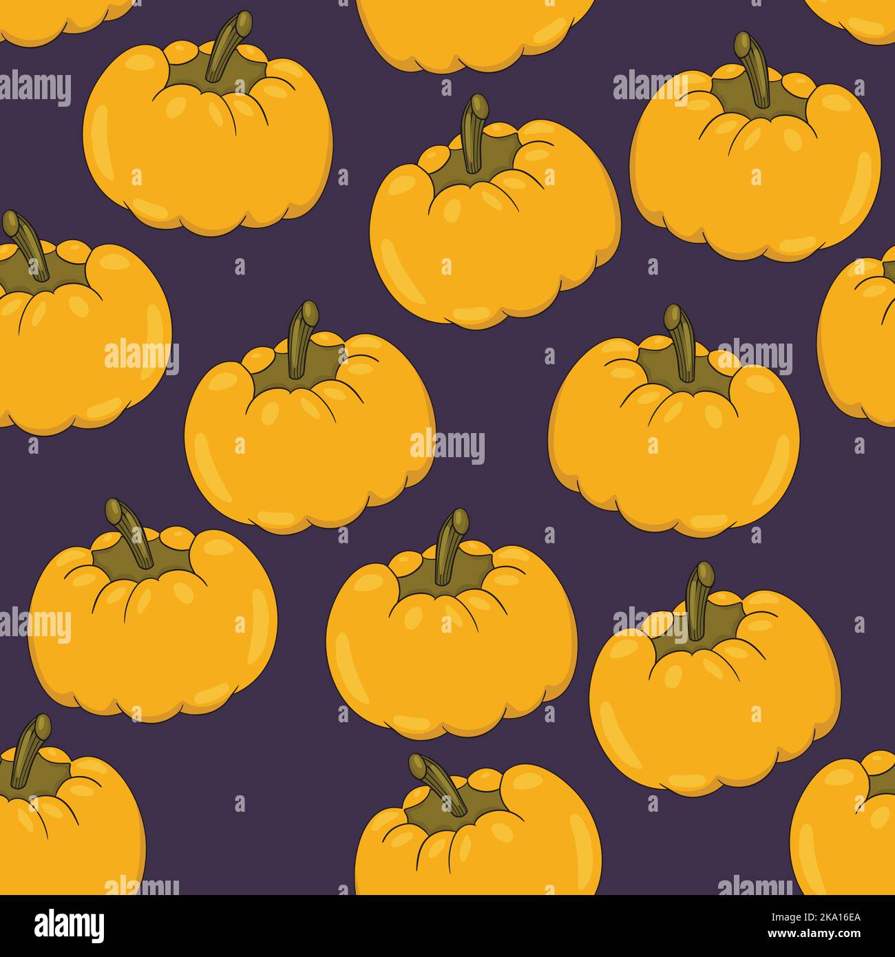 Seamless pattern with halloween pumpkins on color background. Scary and ...