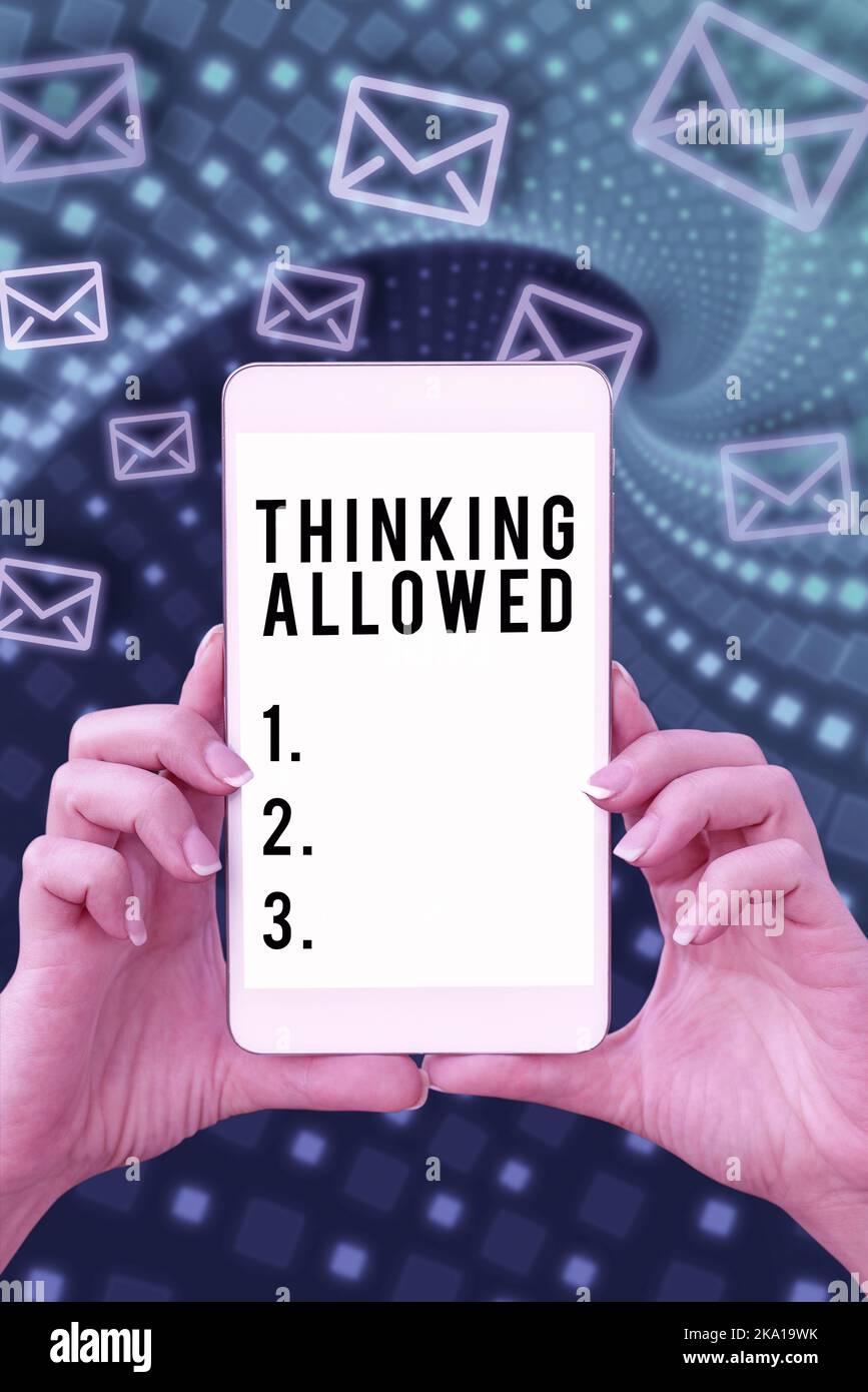 Handwriting text Thinking Allowed. Business approach lessons to teach ...