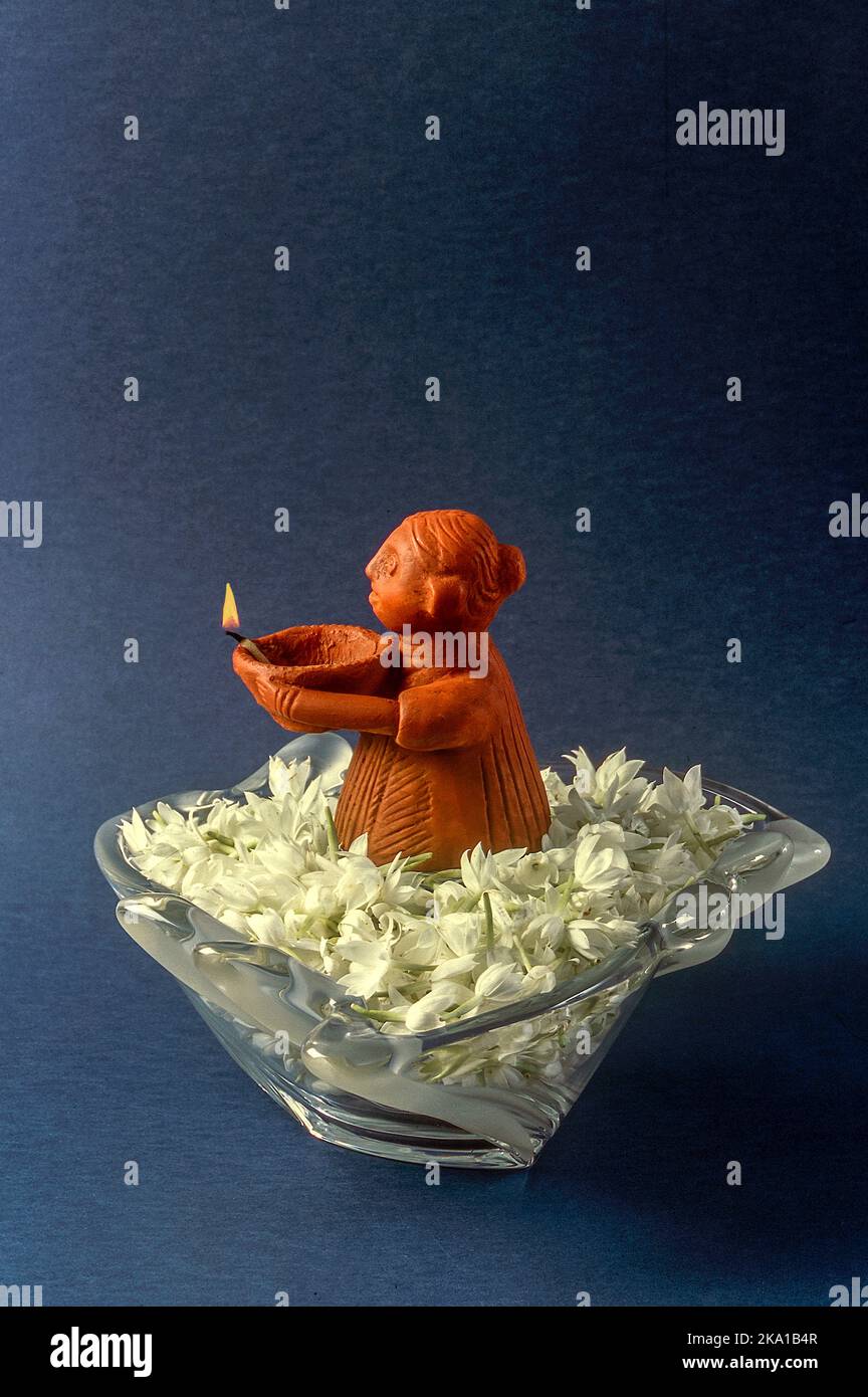 Oil lamp Card design for Diwali festival Stock Photo Alamy