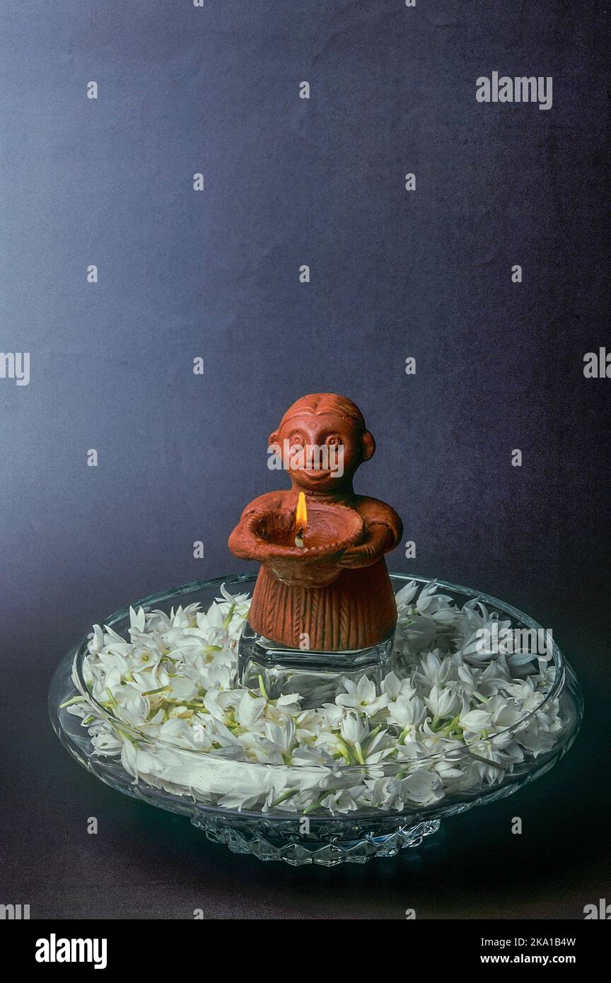 Oil lamp Card design for Diwali festival Stock Photo Alamy