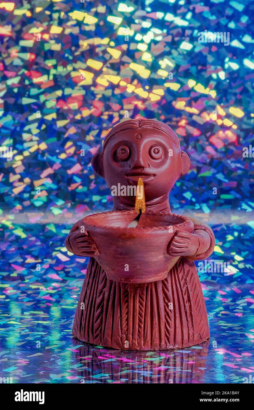 Oil lamp Card design for Diwali festival Stock Photo Alamy