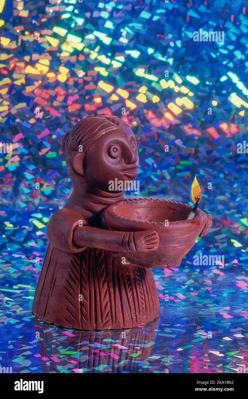 Oil lamp Card design for Diwali festival Stock Photo Alamy