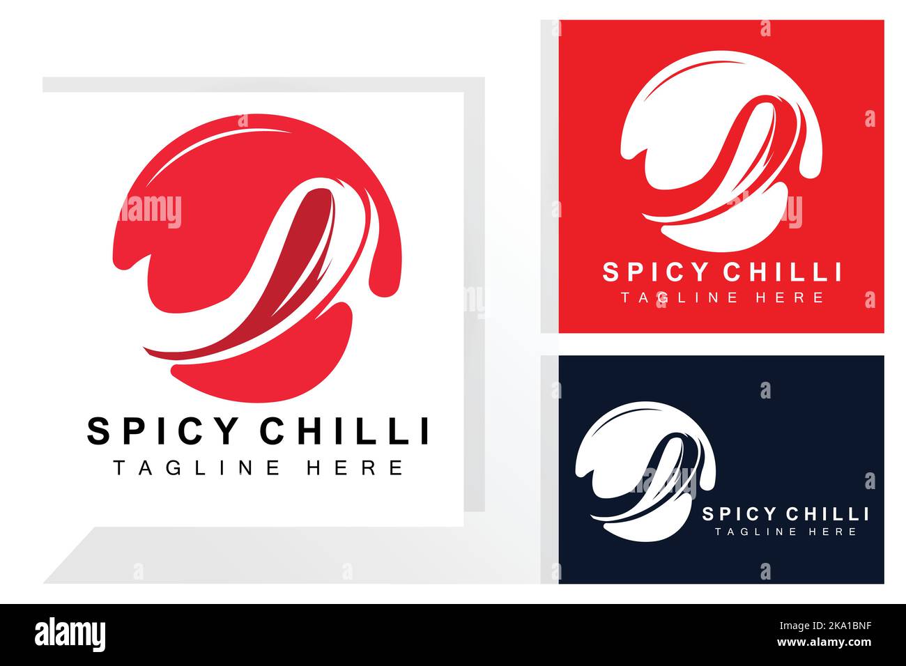 Spicy Chili Logo Design, Red Vegetable Illustration, Kitchen Ingredients, Hot Chili Vector Brand Products Stock Vector