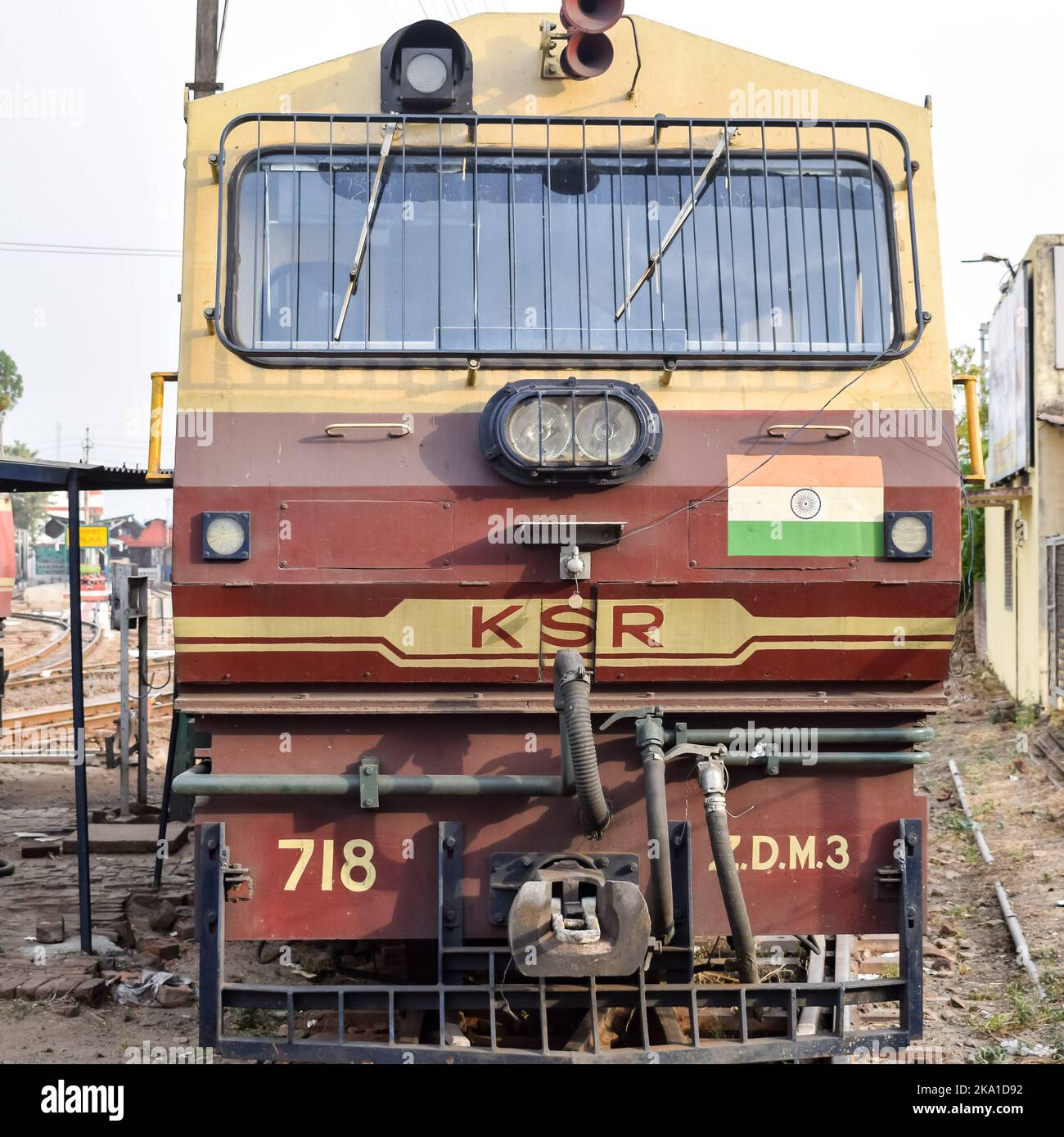 Kalka, Haryana, India May 14 2022 Indian toy train diesel