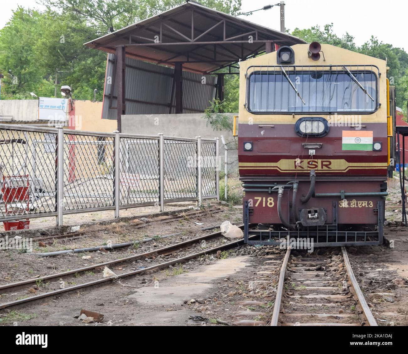 Kalka, Haryana, India May 14 2022 Indian toy train diesel