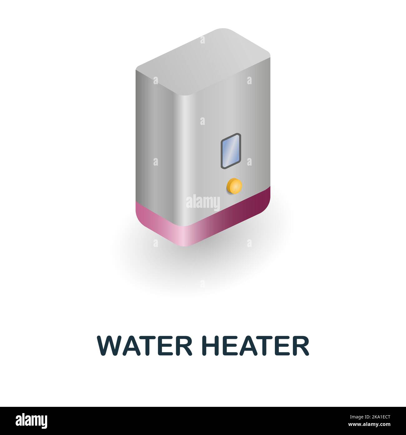 Water Heater icon. 3d illustration from kitchen supplies collection. Creative Water Heater 3d icon for web design, templates, infographics and more Stock Vector