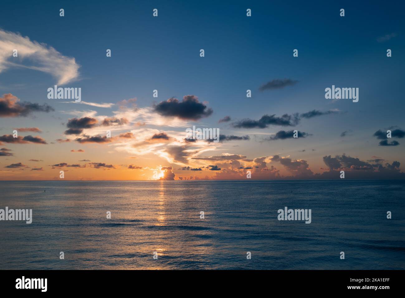 Sea beach with sky sunset or sunrise. Cloudscape over the sunset sea ...