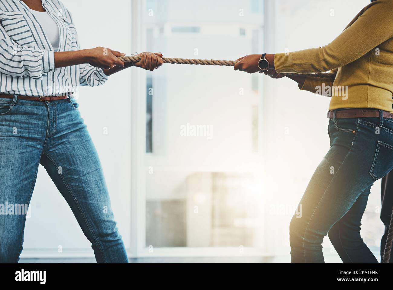 Fighting for every deal. Closeup shot of two unrecognizable women ...