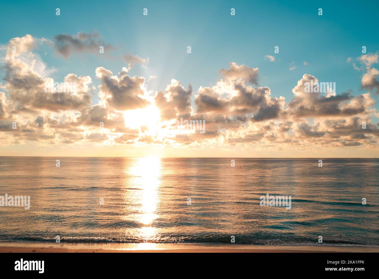 Sea beach with sky sunset or sunrise. Cloudscape over the sunset sea ...