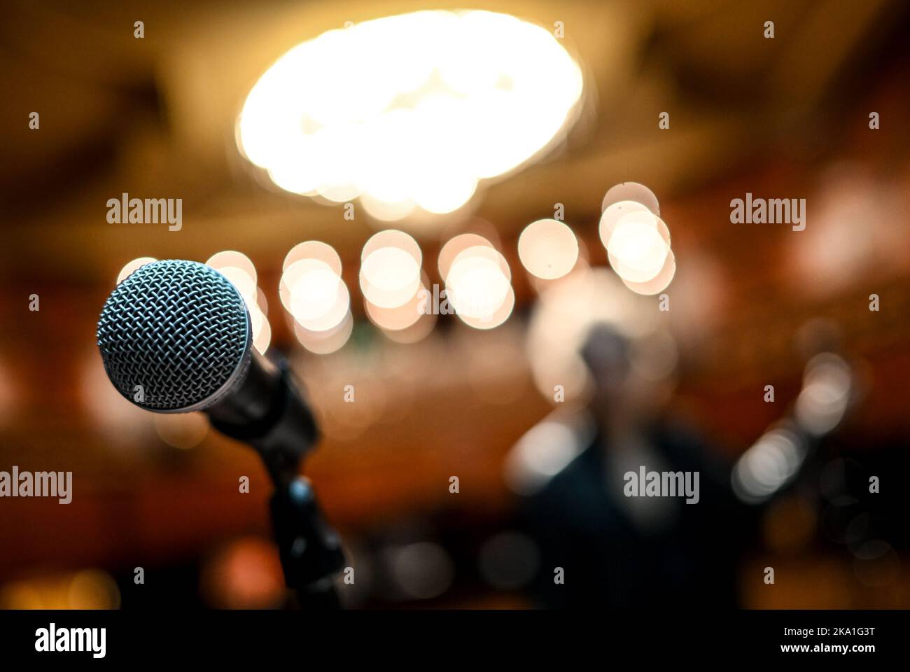 Berlin, Germany. 27th Oct, 2022. Microphone on stage at the Renaissance ...