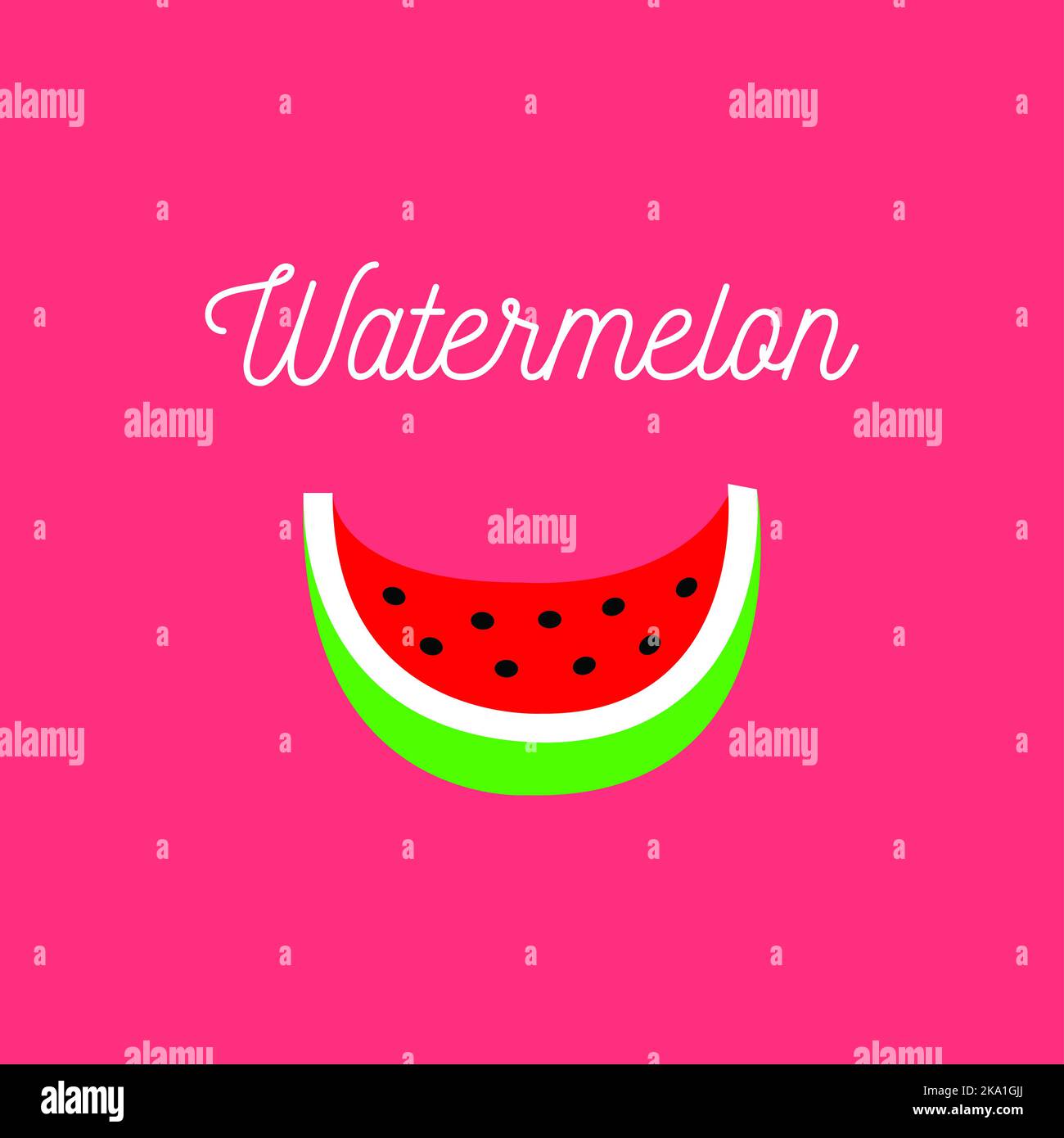 Slice of watermelon on red background. Stock Photo