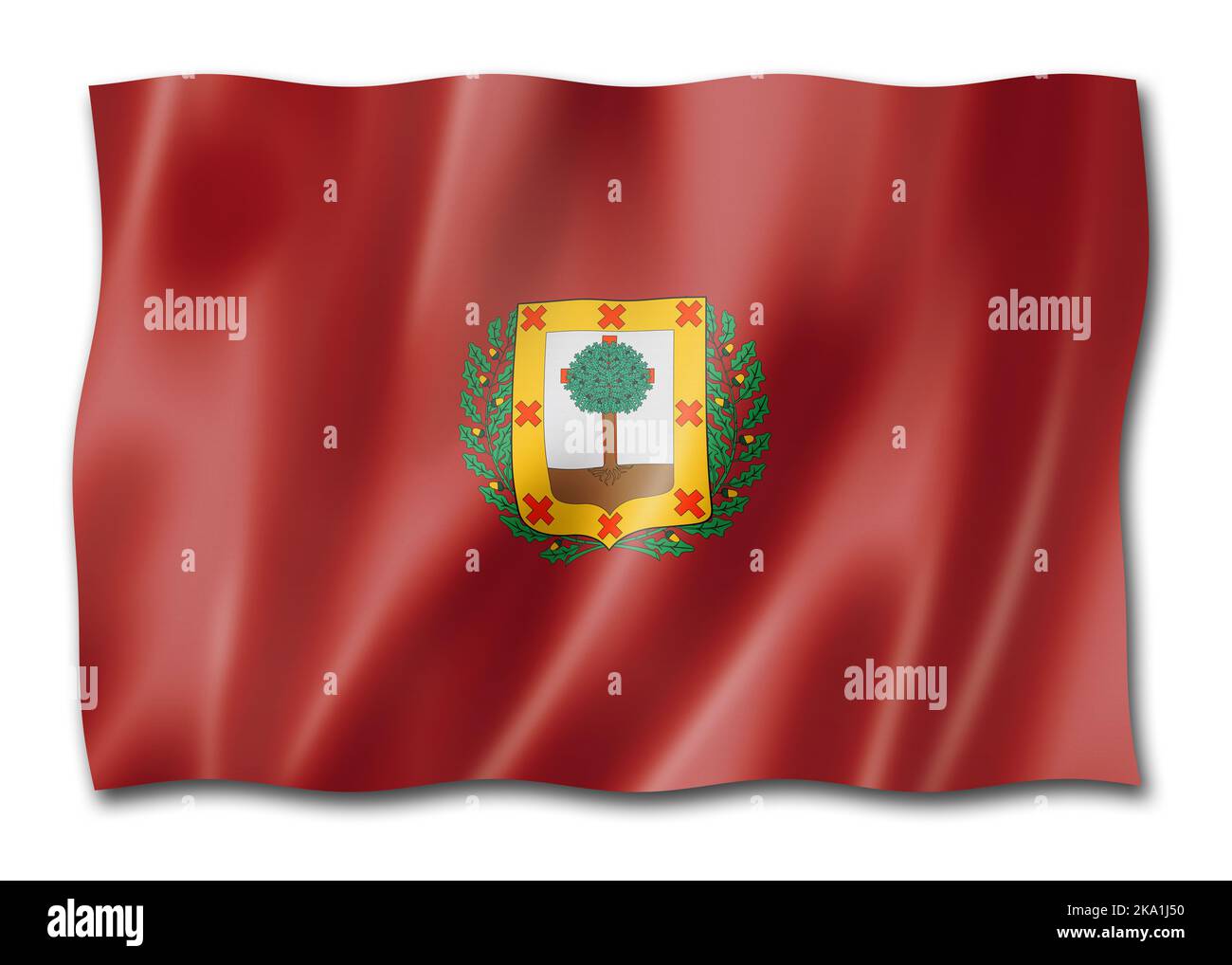 Vizcaya province flag, Spain waving banner collection. 3D illustration Stock Photo