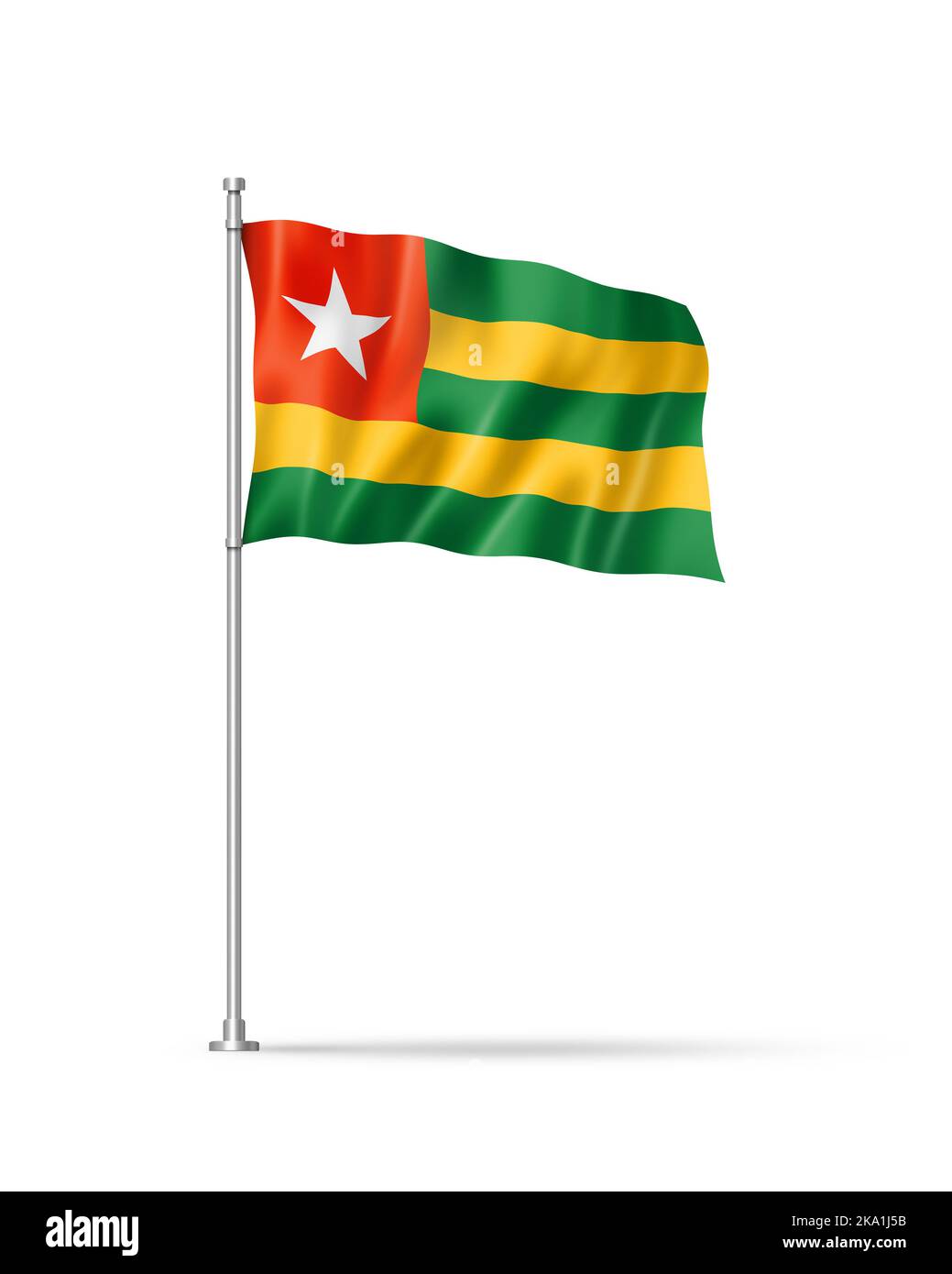 Togo flag, 3D illustration, isolated on white Stock Photo - Alamy